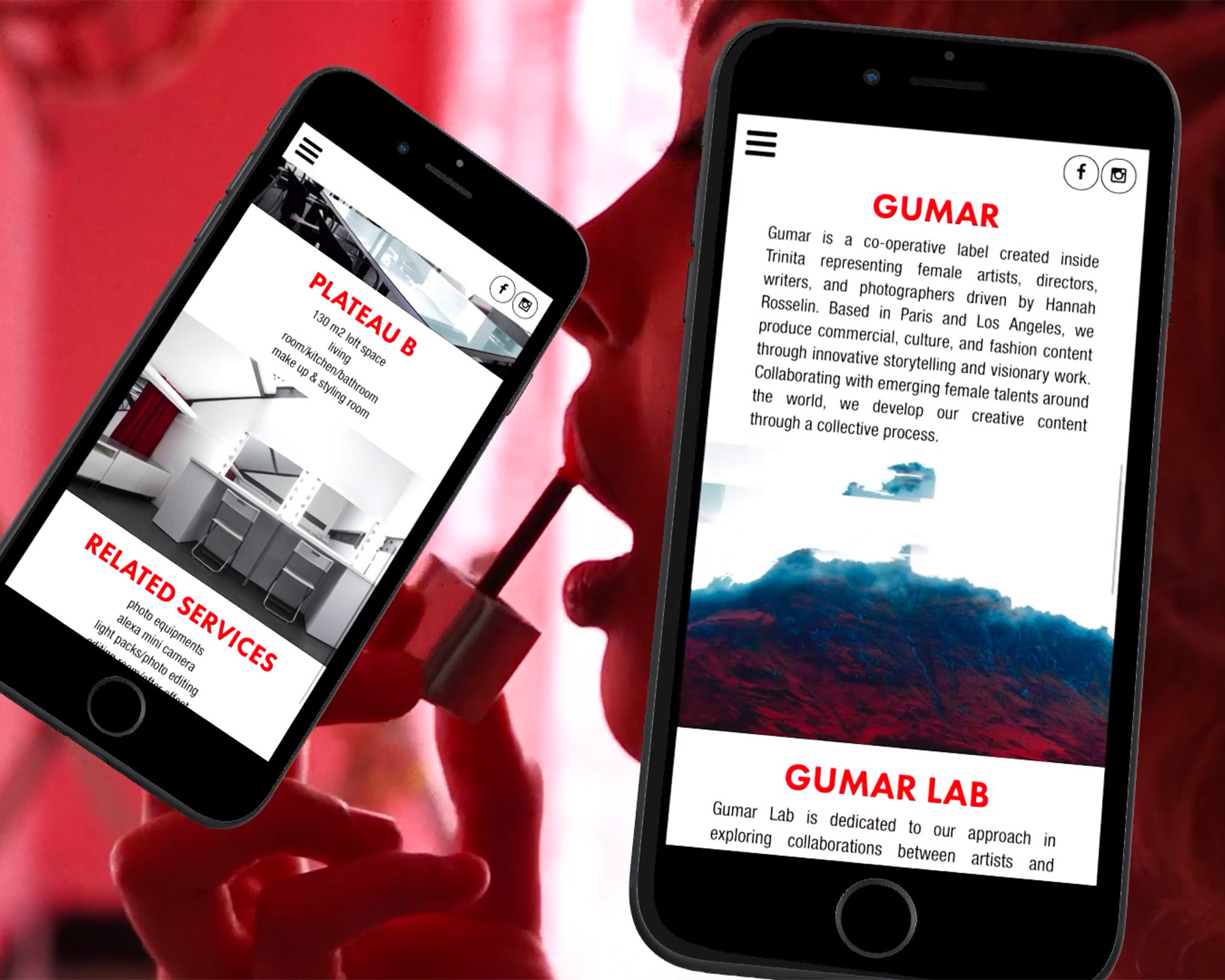 Mobile website of Trinita by Perimetre a creative studio based in Paris
