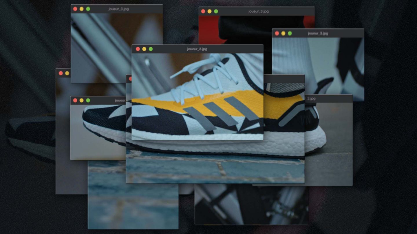 Visual with sneakers, of Adidas & Vitality, by Perimetre a creative studio based in Paris